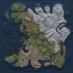 Thumbnail Rust Map: Procedural Map, Size: 4000, Seed: 23354, 15 Monuments