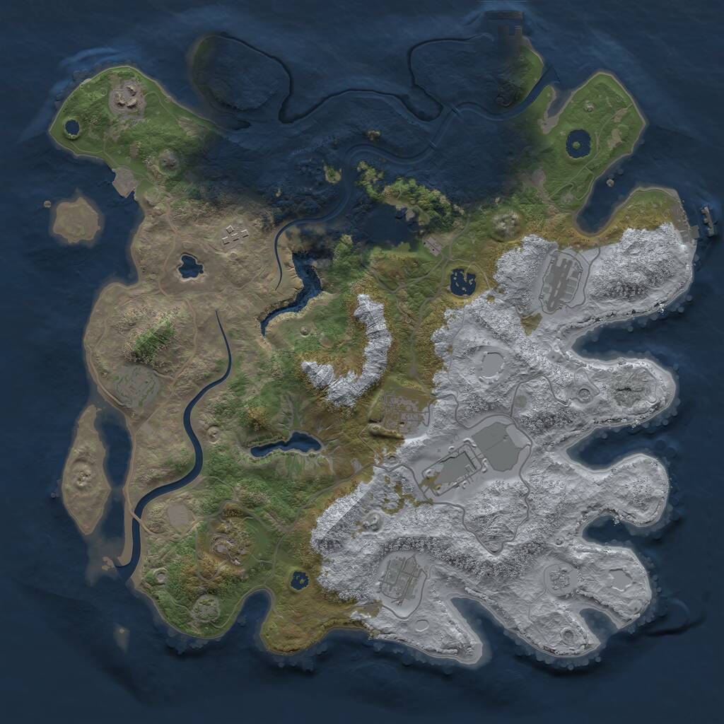 Rust Map: Procedural Map, Size: 4000, Seed: 756737133, 16 Monuments