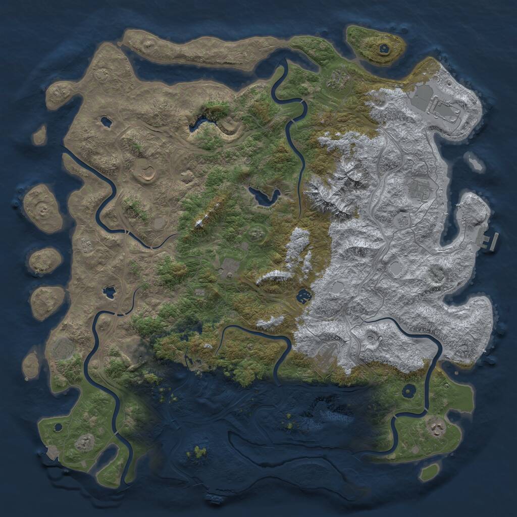 Rust Map: Procedural Map, Size: 5500, Seed: 20260102, 17 Monuments