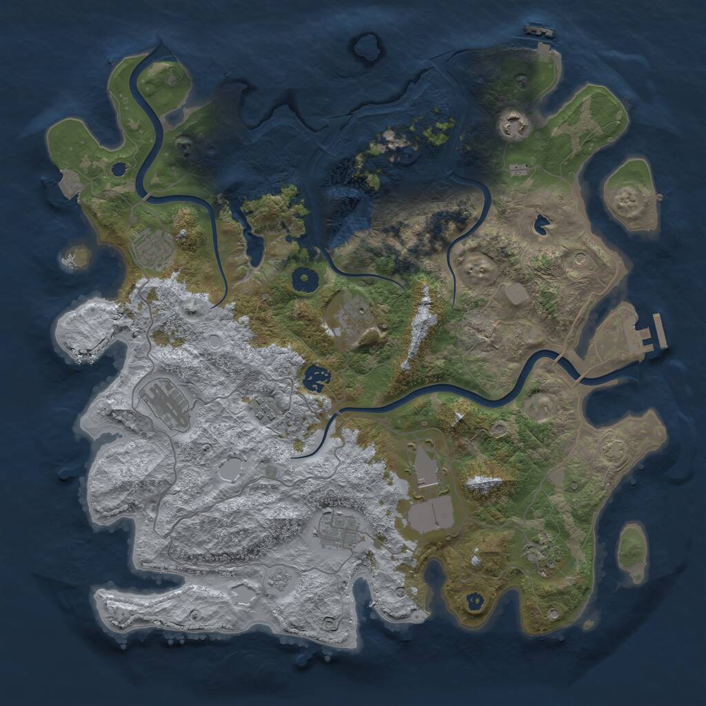 Rust Map: Procedural Map, Size: 4000, Seed: 759484360, 15 Monuments