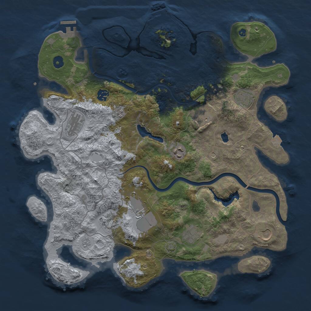 Rust Map: Procedural Map, Size: 4000, Seed: 10120263, 16 Monuments