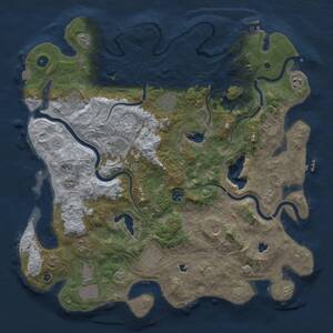 Thumbnail Rust Map: Procedural Map, Size: 4500, Seed: 51206020, 16 Monuments
