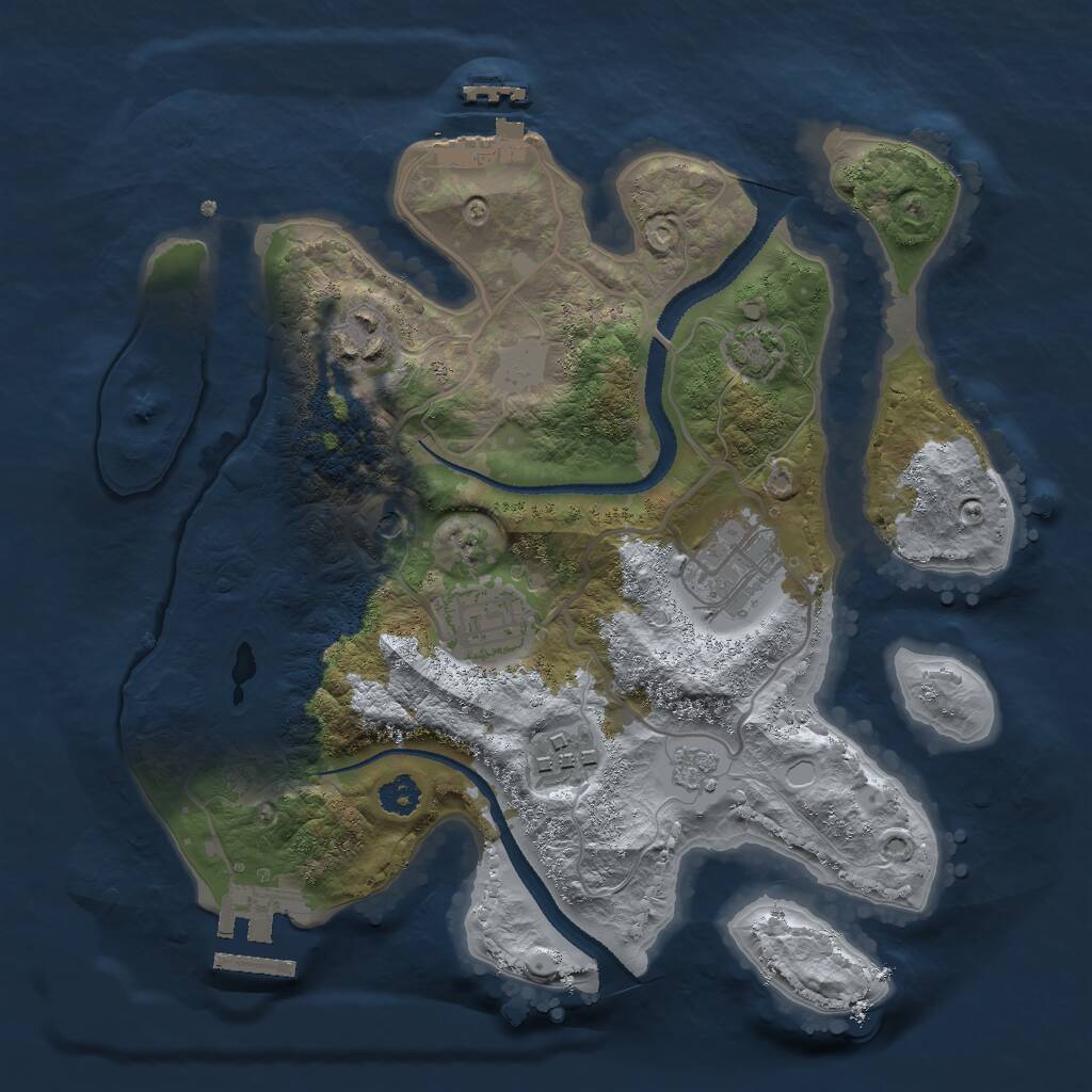 Rust Map: Procedural Map, Size: 2700, Seed: 1022425616, 10 Monuments