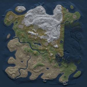 Thumbnail Rust Map: Procedural Map, Size: 4500, Seed: 849791334, 17 Monuments