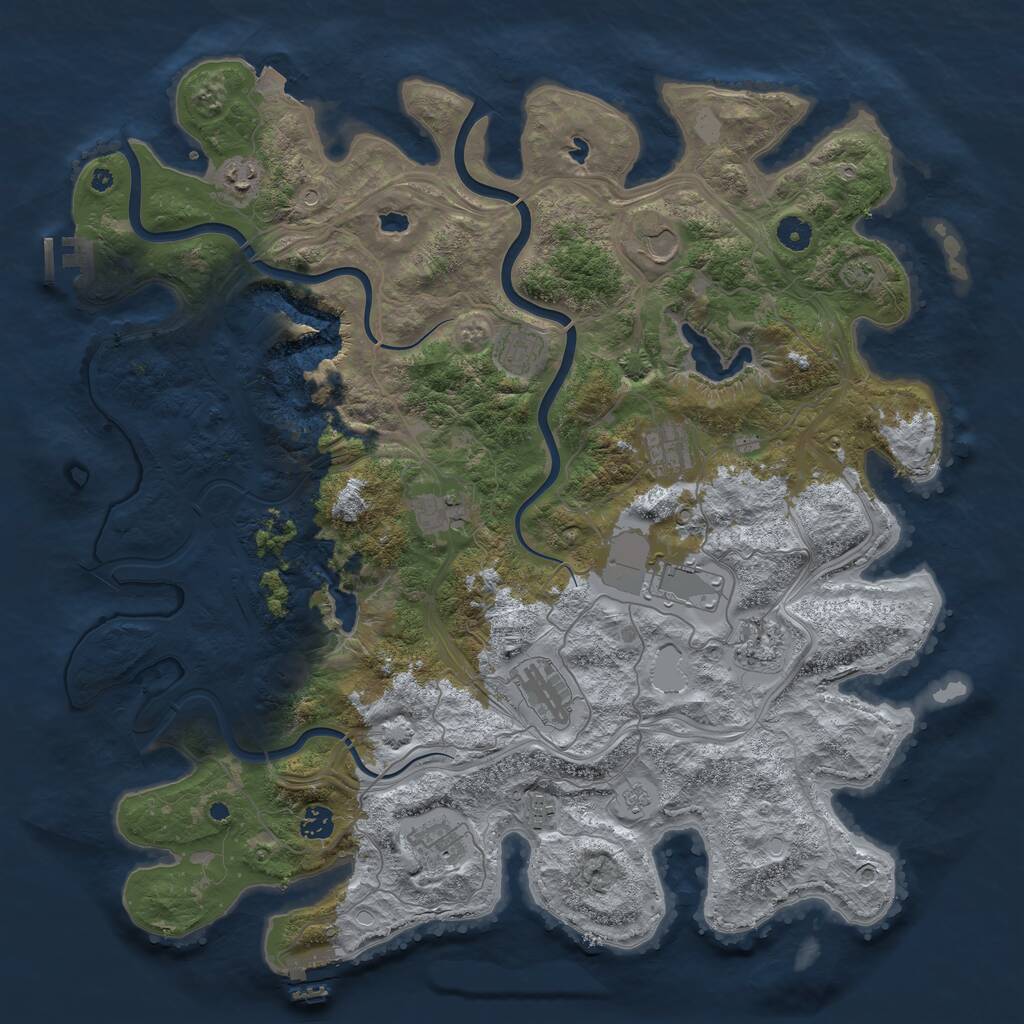 Rust Map: Procedural Map, Size: 4500, Seed: 1450656322, 17 Monuments