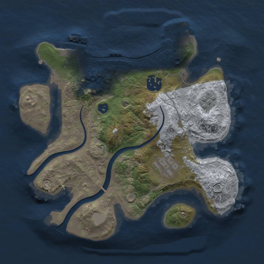Rust Map: Procedural Map, Size: 2500, Seed: 12291226, 7 Monuments