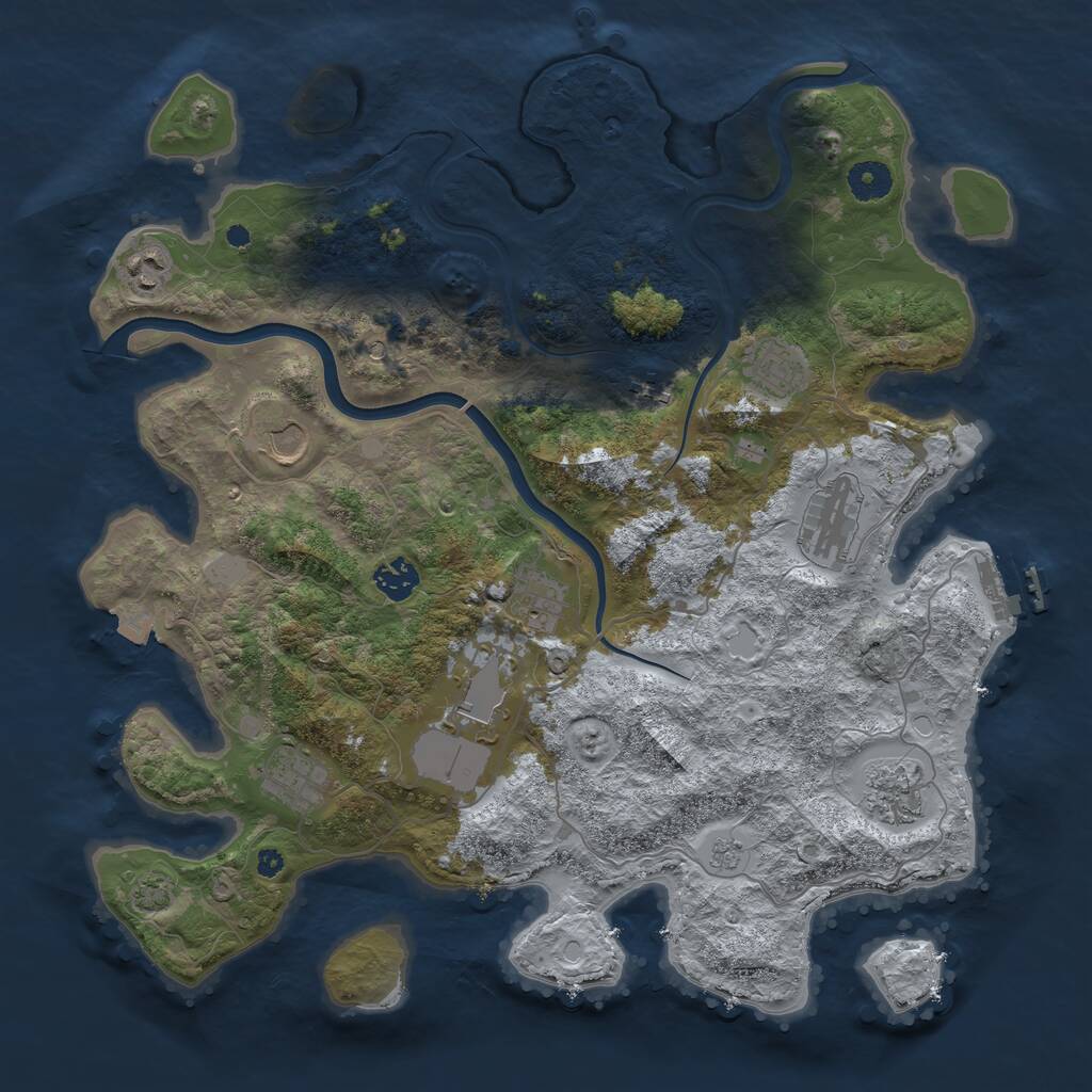 Rust Map: Procedural Map, Size: 3900, Seed: 226601410, 15 Monuments