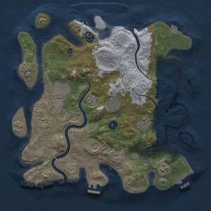 Thumbnail Rust Map: Procedural Map, Size: 3500, Seed: 665444, 15 Monuments