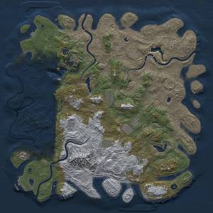 Thumbnail Rust Map: Procedural Map, Size: 5200, Seed: 948372849, 17 Monuments