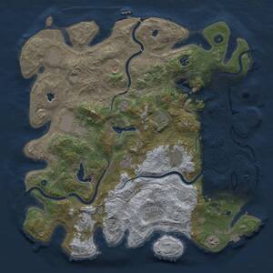Thumbnail Rust Map: Procedural Map, Size: 4500, Seed: 20260101, 17 Monuments