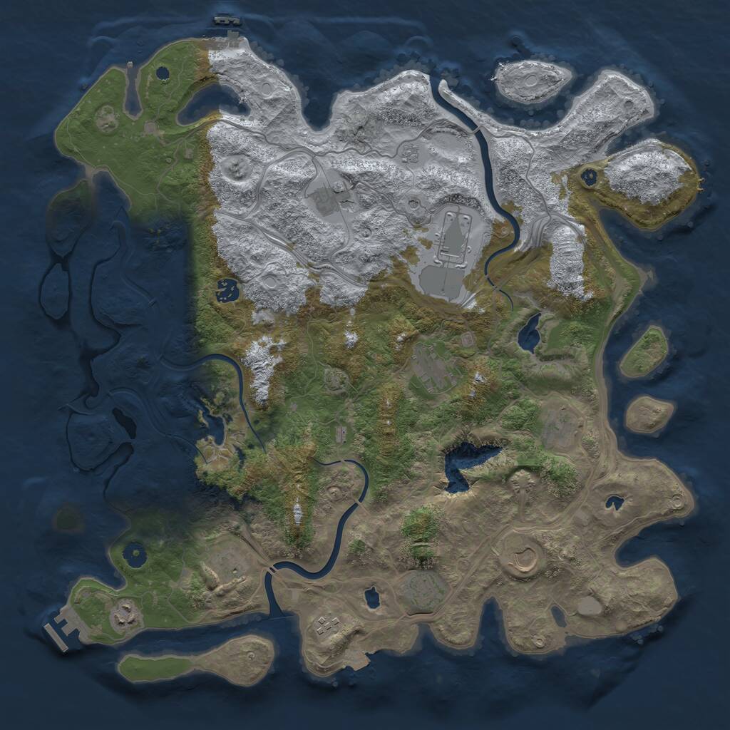 Rust Map: Procedural Map, Size: 4500, Seed: 981535, 16 Monuments