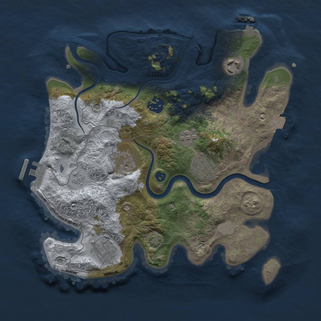 Rust Map: Procedural Map, Size: 3000, Seed: 289313865, 12 Monuments