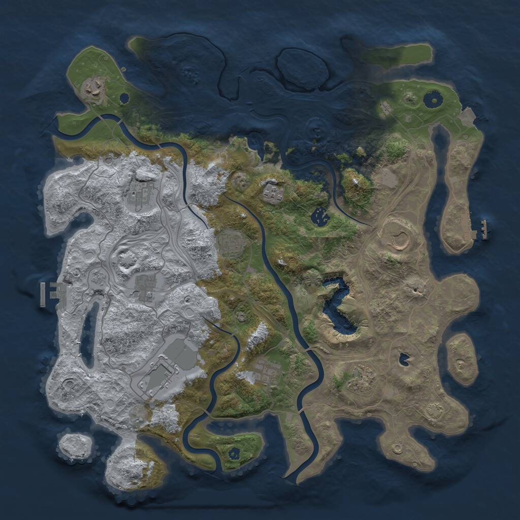Rust Map: Procedural Map, Size: 4250, Seed: 1877576480, 16 Monuments