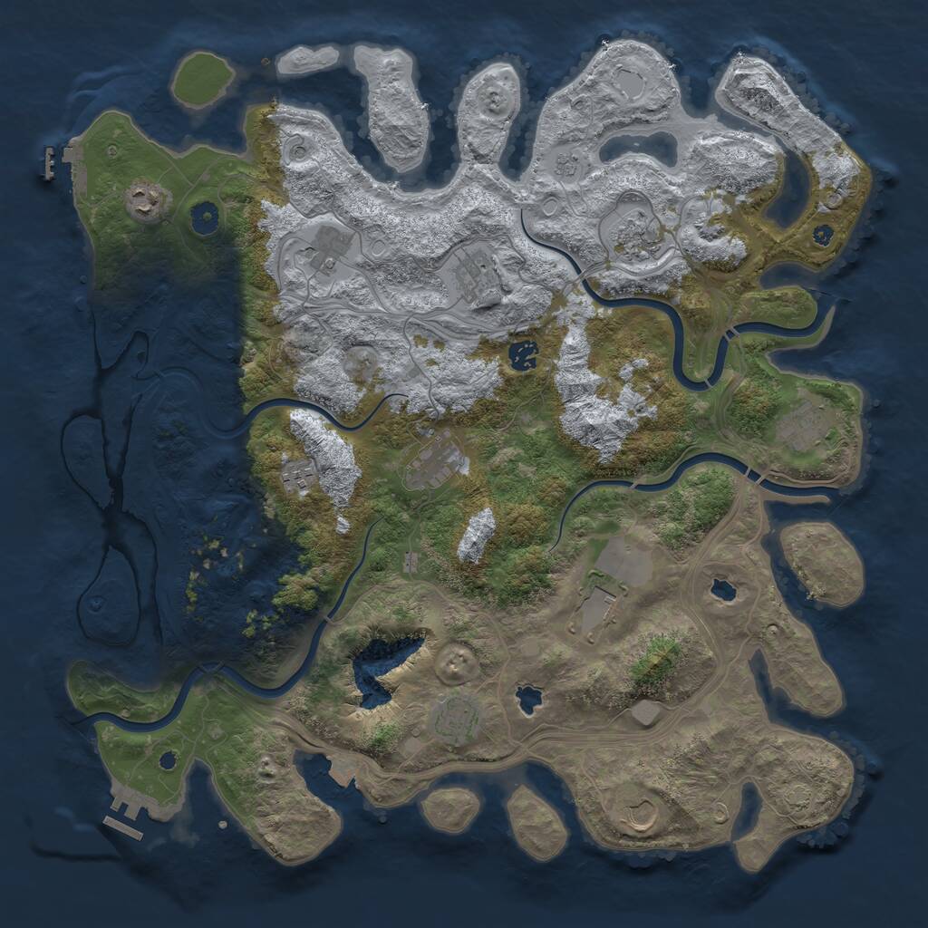 Rust Map: Procedural Map, Size: 4500, Seed: 32769234, 17 Monuments