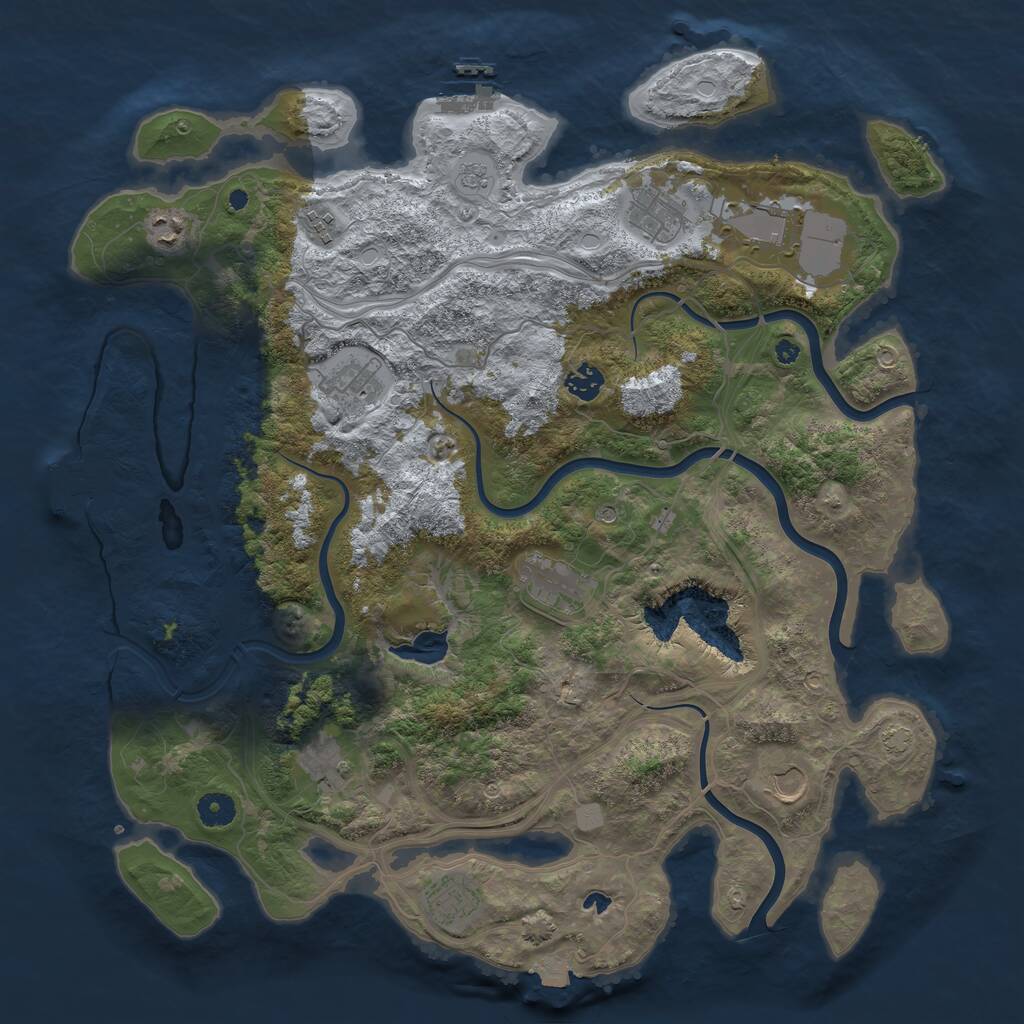 Rust Map: Procedural Map, Size: 4250, Seed: 535695170, 16 Monuments