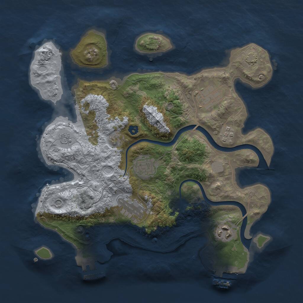 Rust Map: Procedural Map, Size: 3000, Seed: 1276721984, 11 Monuments