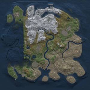 Thumbnail Rust Map: Procedural Map, Size: 3750, Seed: 884981309, 15 Monuments