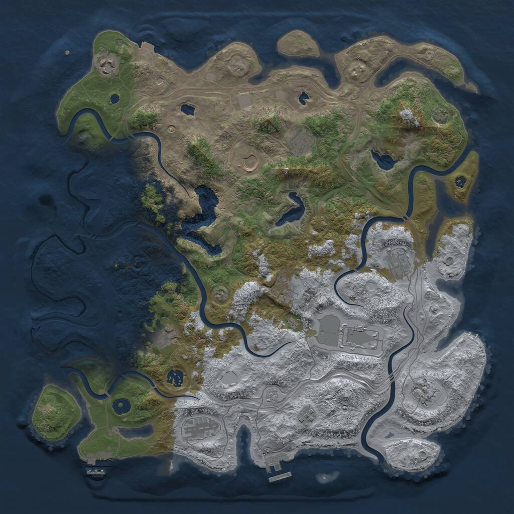 Rust Map: Procedural Map, Size: 4500, Seed: 7010713, 17 Monuments