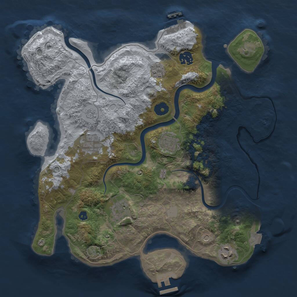 Rust Map: Procedural Map, Size: 3250, Seed: 1481926352, 12 Monuments
