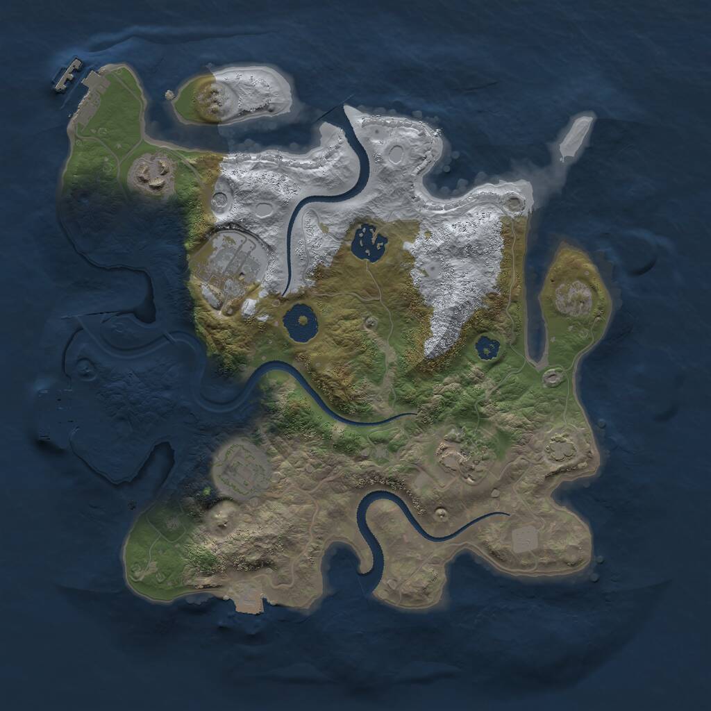 Rust Map: Procedural Map, Size: 3000, Seed: 2294, 10 Monuments