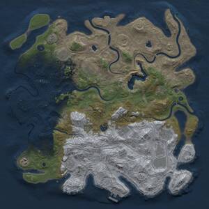 Thumbnail Rust Map: Procedural Map, Size: 4500, Seed: 409373314, 17 Monuments