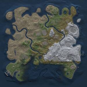 Thumbnail Rust Map: Procedural Map, Size: 3900, Seed: 90743257, 17 Monuments