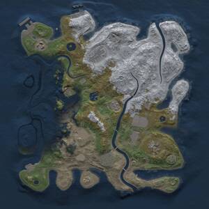 Thumbnail Rust Map: Procedural Map, Size: 3500, Seed: 235549320, 15 Monuments