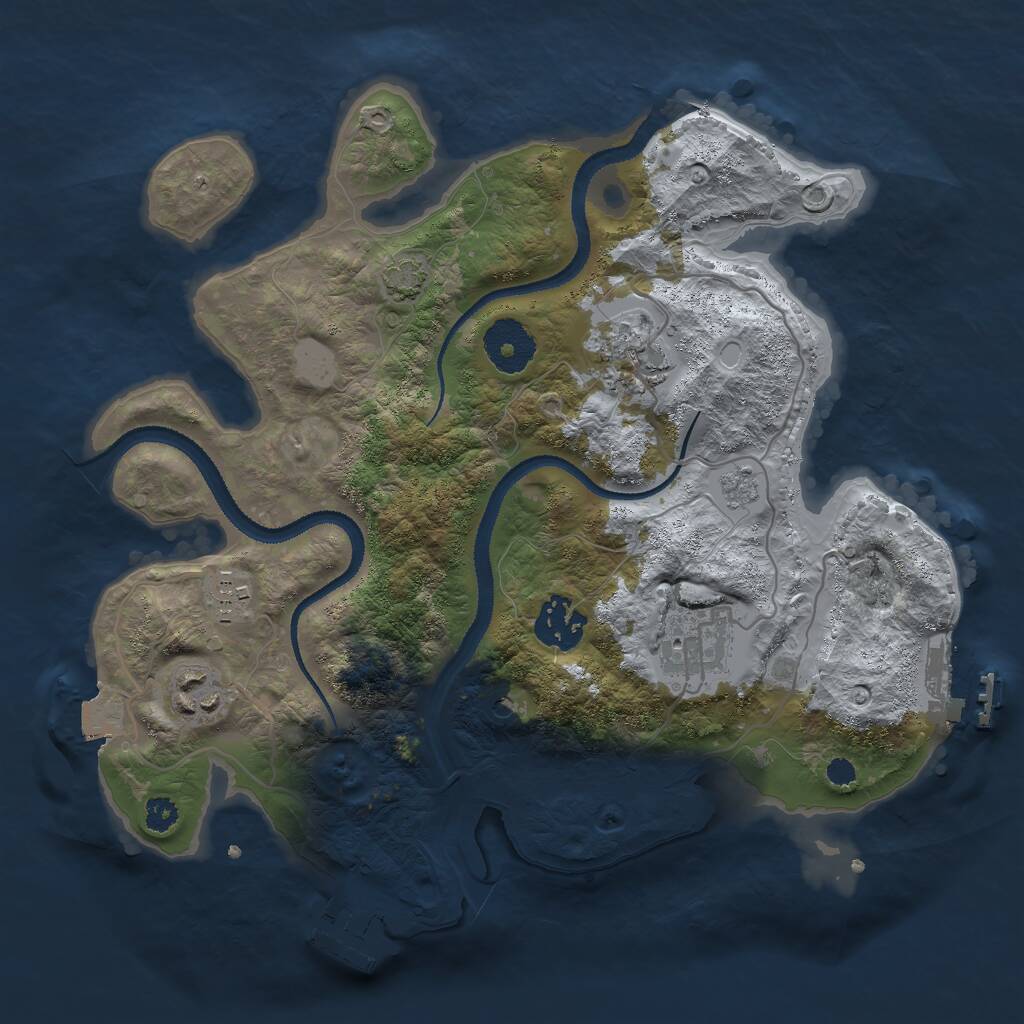 Rust Map: Procedural Map, Size: 3000, Seed: 50022, 11 Monuments