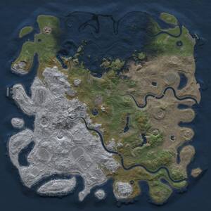 Thumbnail Rust Map: Procedural Map, Size: 5000, Seed: 51468610, 17 Monuments
