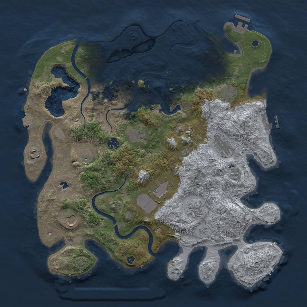 Rust Map: Procedural Map, Size: 4000, Seed: 281837166, 16 Monuments