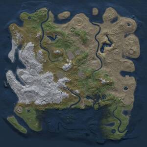 Thumbnail Rust Map: Procedural Map, Size: 4800, Seed: 32989, 17 Monuments