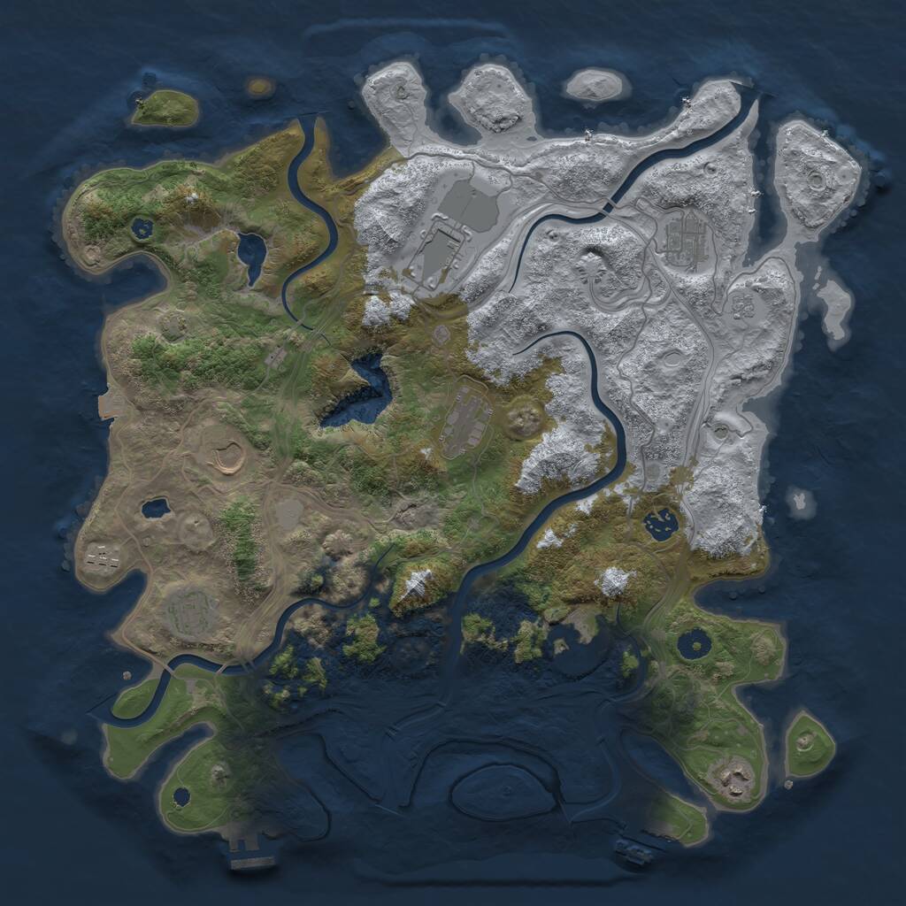 Rust Map: Procedural Map, Size: 4250, Seed: 418401322, 15 Monuments