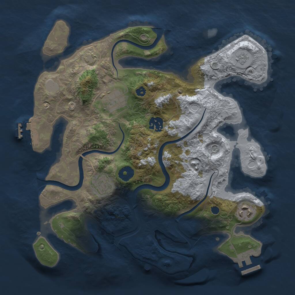 Rust Map: Procedural Map, Size: 3000, Seed: 283656362, 10 Monuments