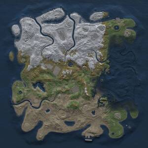 Thumbnail Rust Map: Procedural Map, Size: 4500, Seed: 1548197439, 16 Monuments