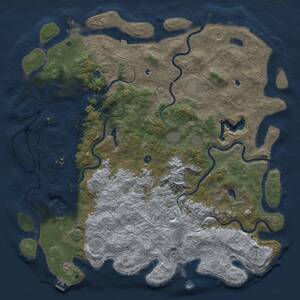 Thumbnail Rust Map: Procedural Map, Size: 6000, Seed: 1037753156, 16 Monuments