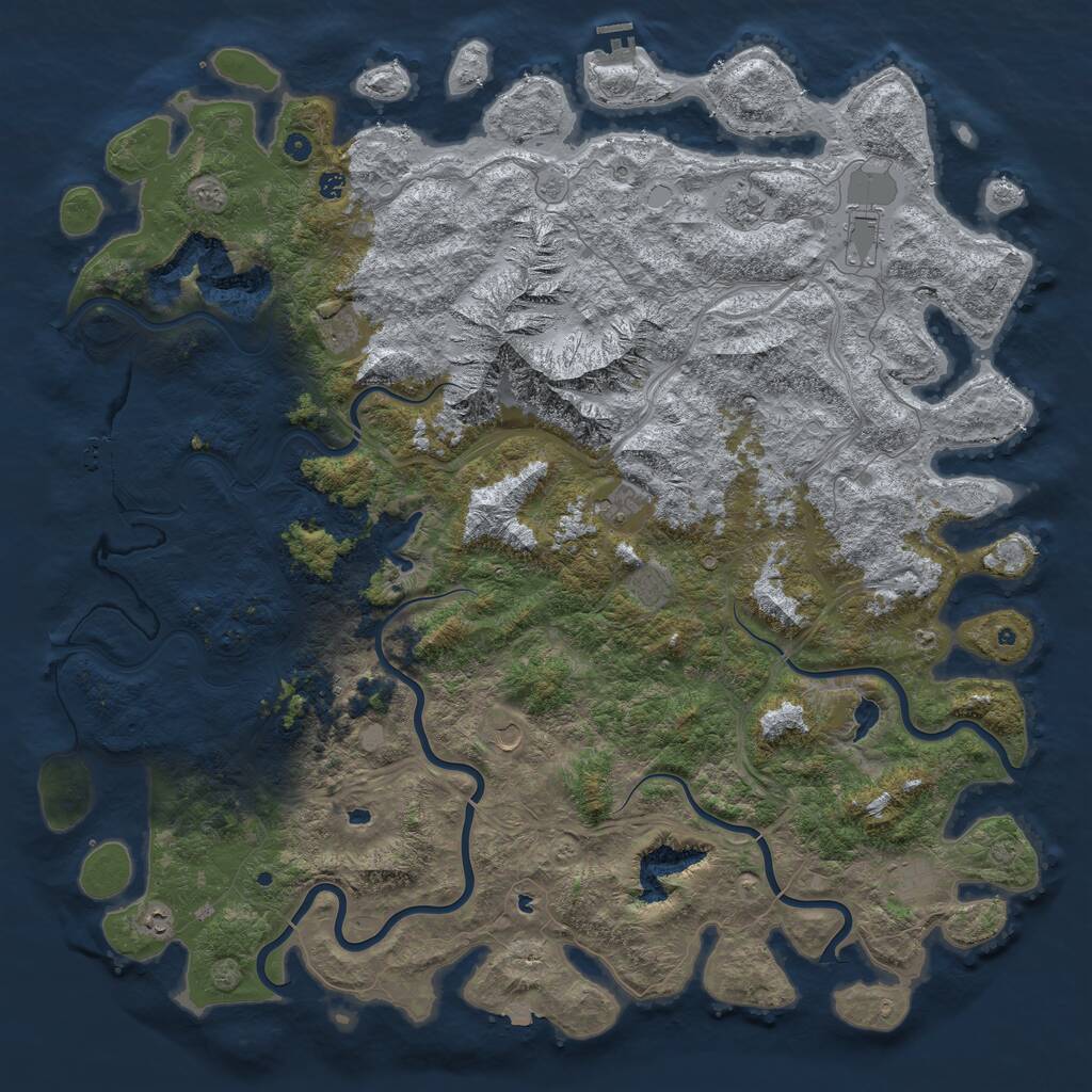 Rust Map: Procedural Map, Size: 6000, Seed: 635566721, 16 Monuments