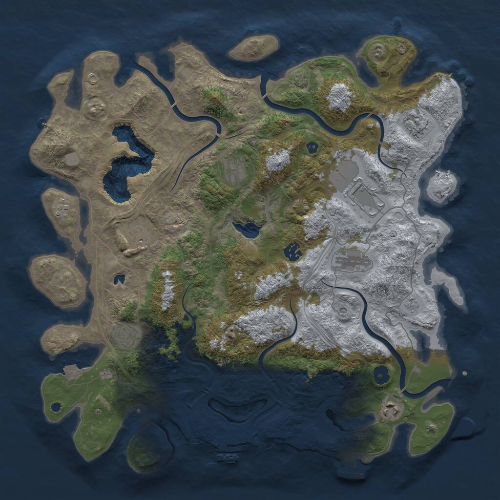 Rust Map: Procedural Map, Size: 4250, Seed: 912209946, 15 Monuments
