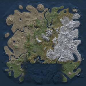 Thumbnail Rust Map: Procedural Map, Size: 5000, Seed: 1652328172, 17 Monuments