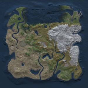 Thumbnail Rust Map: Procedural Map, Size: 4000, Seed: 1386408760, 14 Monuments