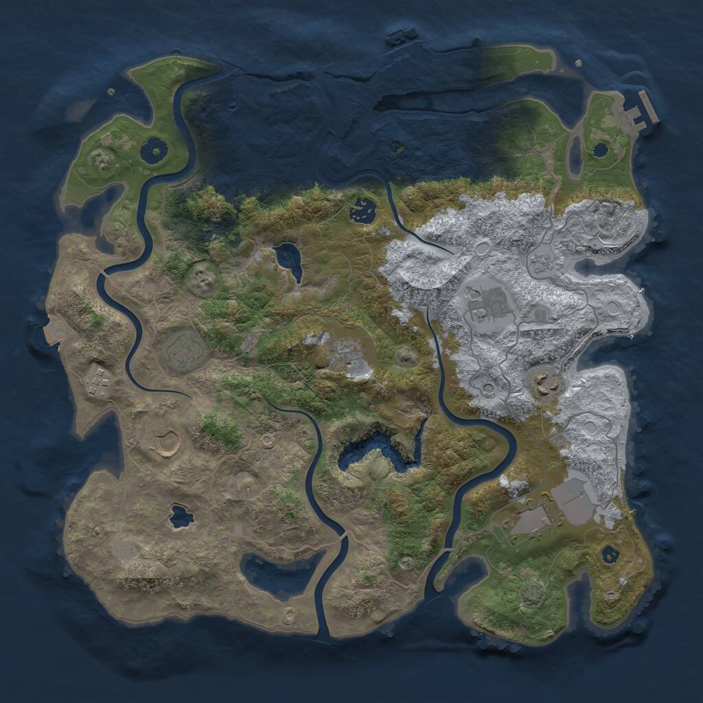 Rust Map: Procedural Map, Size: 4000, Seed: 1386408760, 14 Monuments