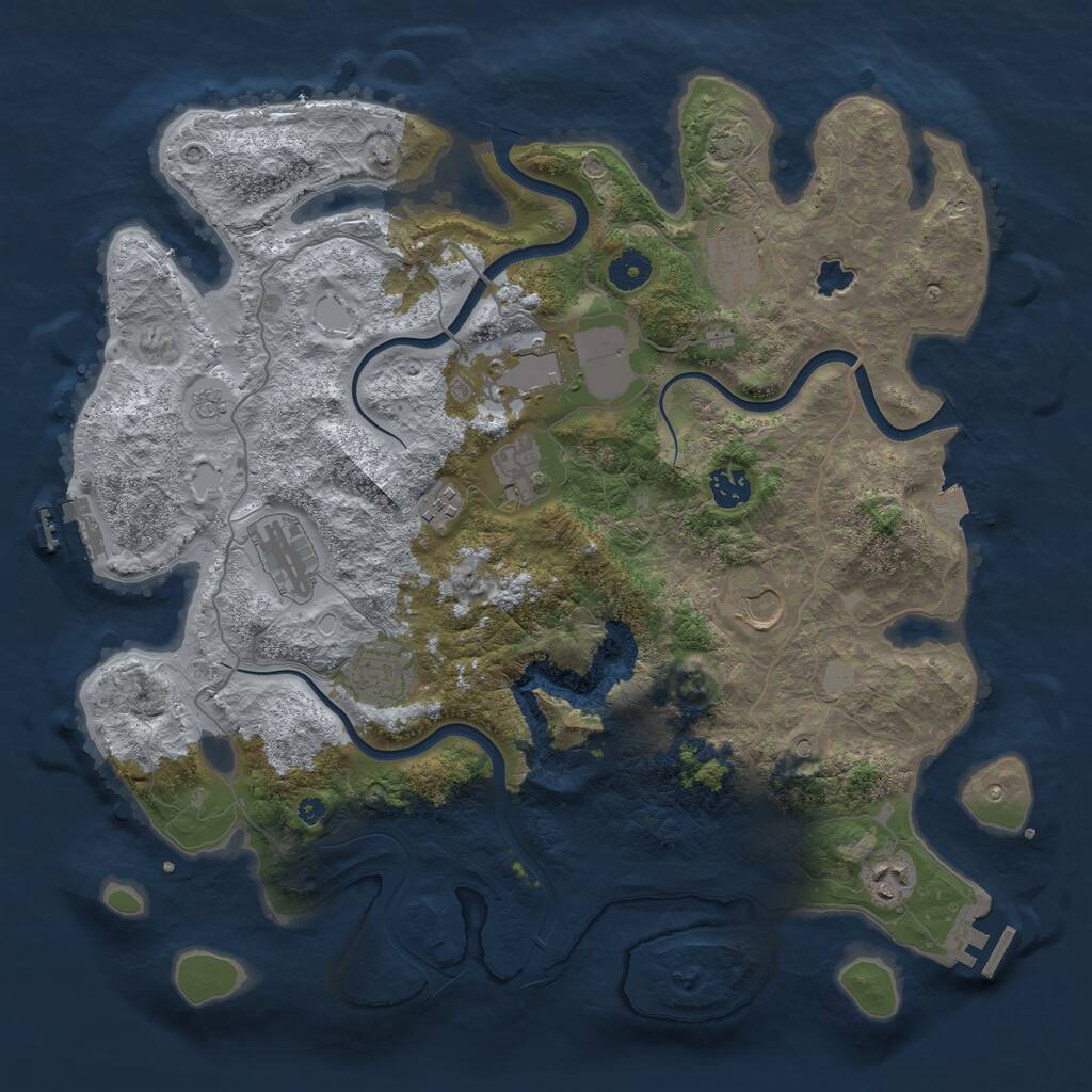 Rust Map: Procedural Map, Size: 4000, Seed: 1023, 15 Monuments
