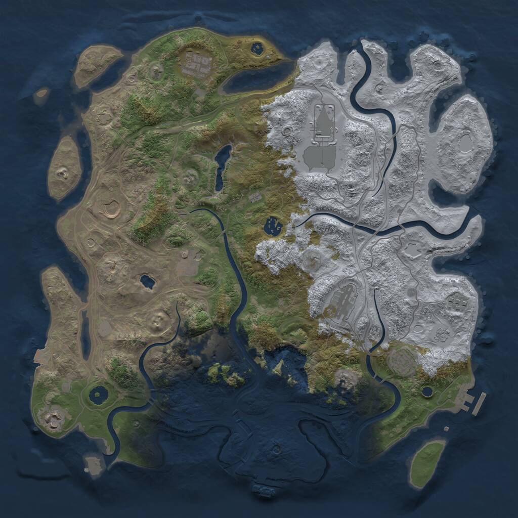 Rust Map: Procedural Map, Size: 4250, Seed: 1175352873, 16 Monuments