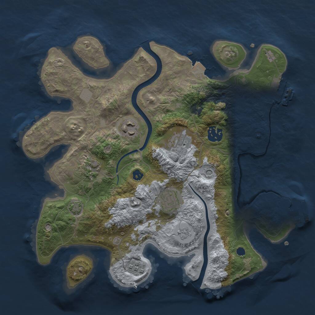 Rust Map: Procedural Map, Size: 3000, Seed: 6421835, 12 Monuments