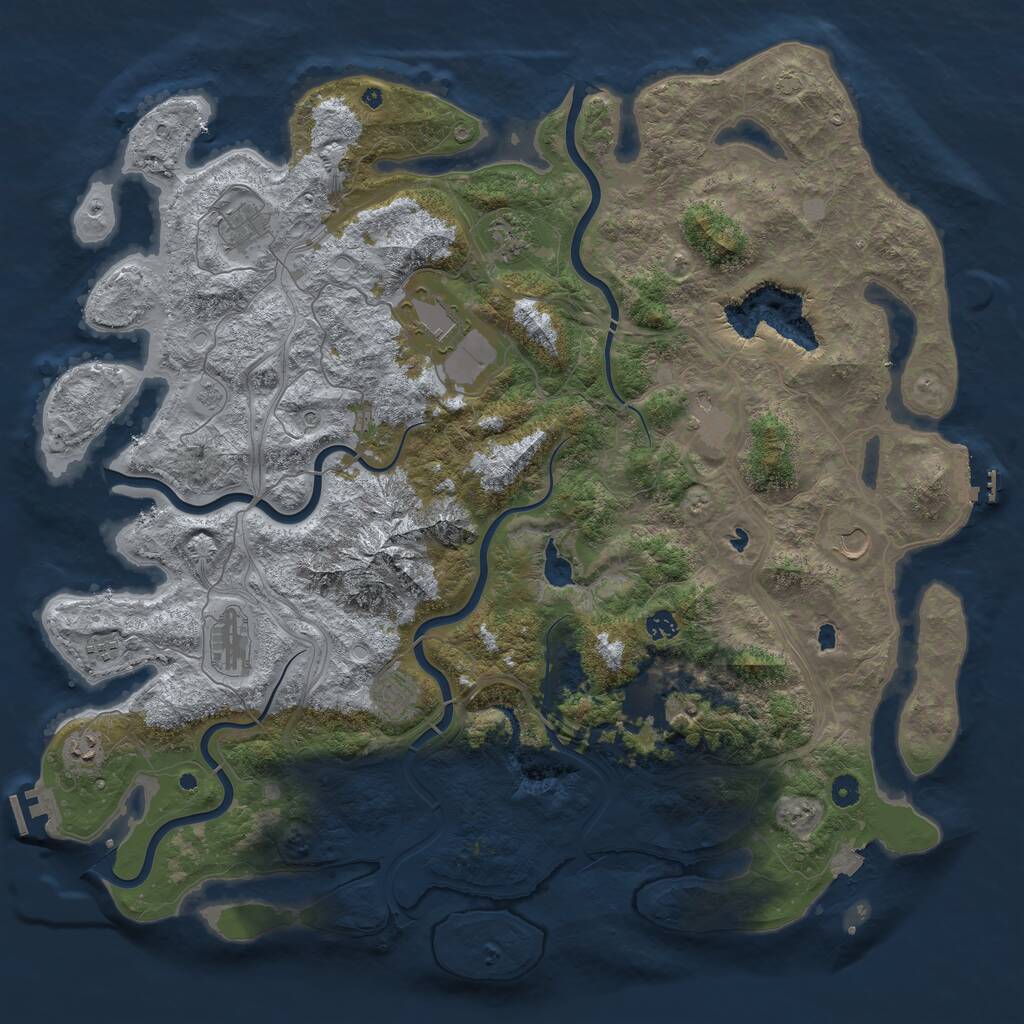 Rust Map: Procedural Map, Size: 5000, Seed: 739017, 17 Monuments