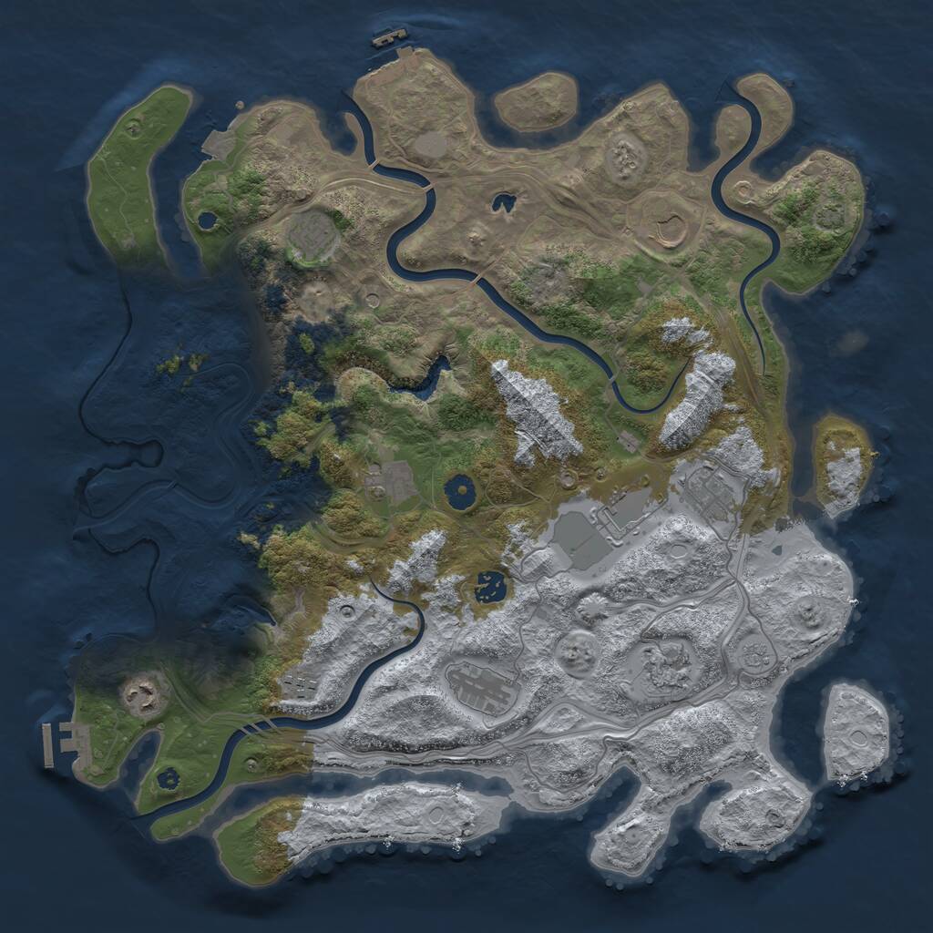 Rust Map: Procedural Map, Size: 4250, Seed: 925507997, 16 Monuments