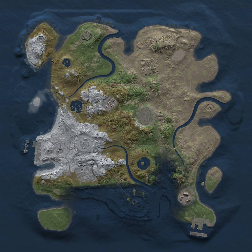 Rust Map: Procedural Map, Size: 3000, Seed: 1441554711, 12 Monuments