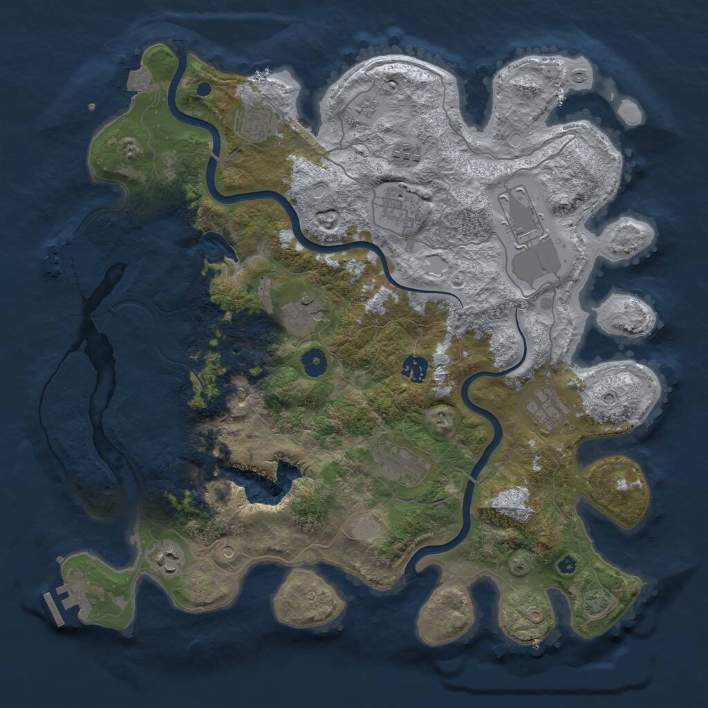 Rust Map: Procedural Map, Size: 4000, Seed: 542065969, 15 Monuments