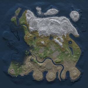 Thumbnail Rust Map: Procedural Map, Size: 3500, Seed: 28438868, 13 Monuments