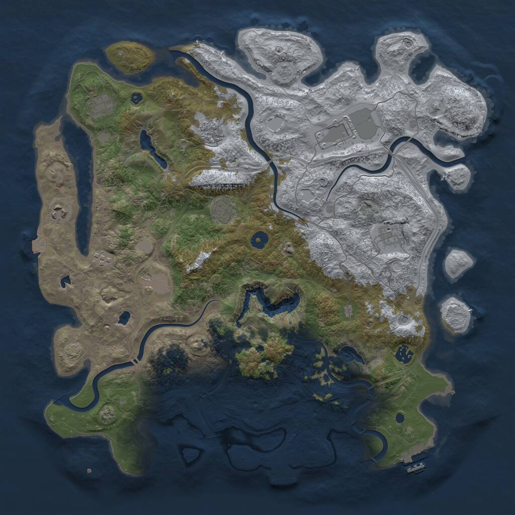 Rust Map: Procedural Map, Size: 4500, Seed: 938064089, 15 Monuments