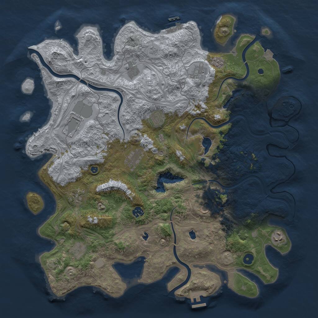 Rust Map: Procedural Map, Size: 4500, Seed: 926726484, 17 Monuments